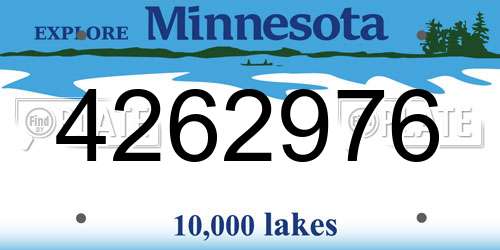 4262976 Minnesota License Plate