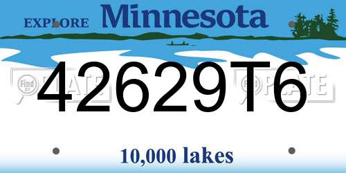 42629T6 Minnesota License Plate