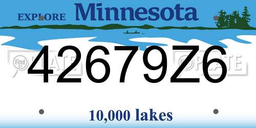 42679Z6 Minnesota License Plate