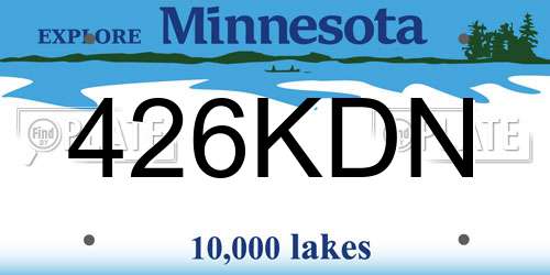 426KDN Minnesota License Plate