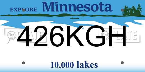 426KGH Minnesota License Plate