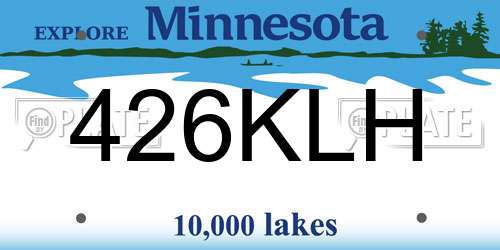 426KLH Minnesota License Plate
