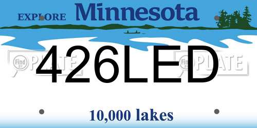 426LED Minnesota License Plate