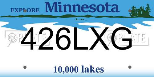 426LXG Minnesota License Plate