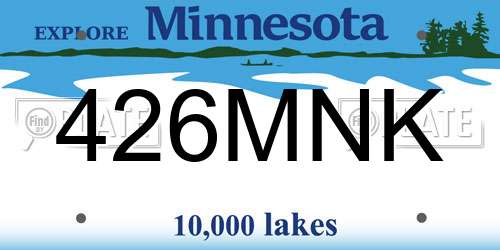 426MNK Minnesota License Plate