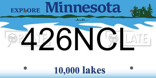 426NCL Minnesota License Plate