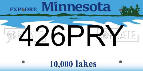 426PRY Minnesota License Plate