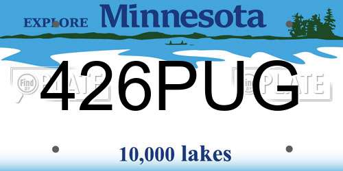 426PUG Minnesota License Plate