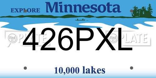 426PXL Minnesota License Plate