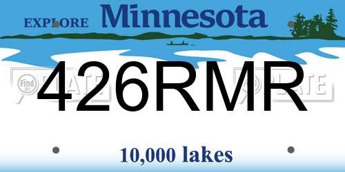 426RMR Minnesota License Plate