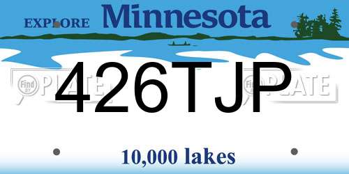 426TJP Minnesota License Plate