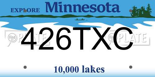 426TXC Minnesota License Plate