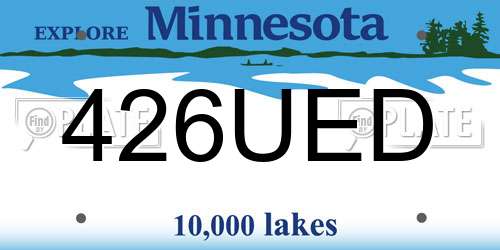 426UED Minnesota License Plate