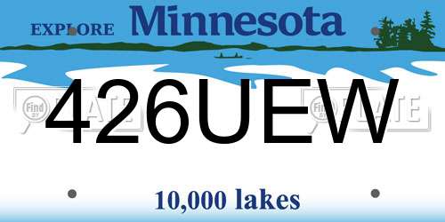 426UEW Minnesota License Plate