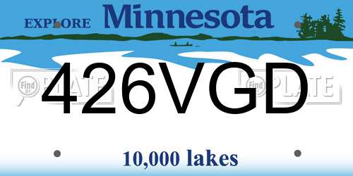 426VGD Minnesota License Plate