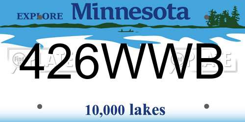 426WWB Minnesota License Plate