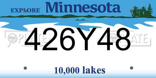 426Y48 Minnesota License Plate
