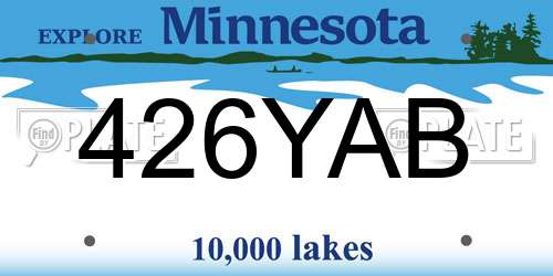 426YAB Minnesota License Plate