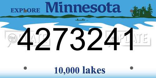 4273241 Minnesota License Plate