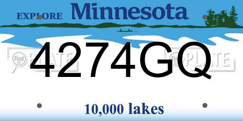 4274GQ Minnesota License Plate