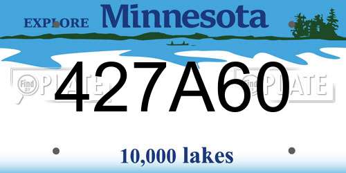 427A60 Minnesota License Plate