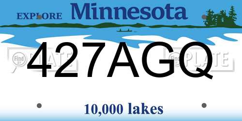 427AGQ Minnesota License Plate