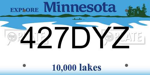 427DYZ Minnesota License Plate
