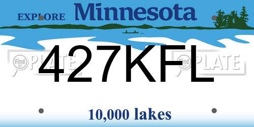 427KFL Minnesota License Plate