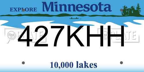 427KHH Minnesota License Plate
