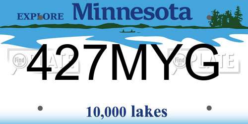 427MYG Minnesota License Plate