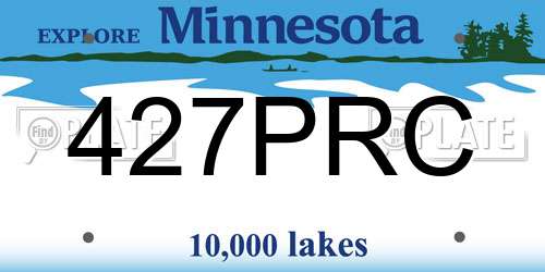 427PRC Minnesota License Plate