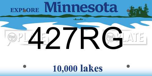 427RG Minnesota License Plate