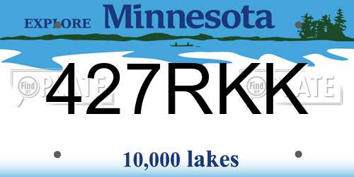 427RKK Minnesota License Plate