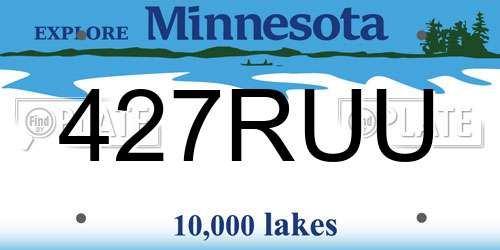 427RUU Minnesota License Plate