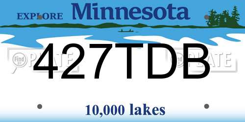 427TDB Minnesota License Plate