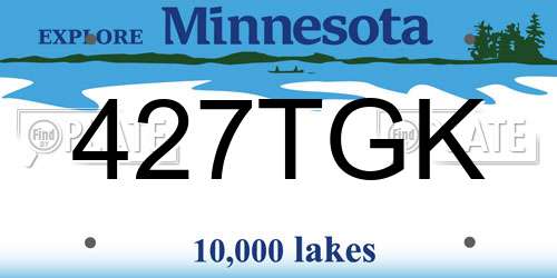 427TGK Minnesota License Plate