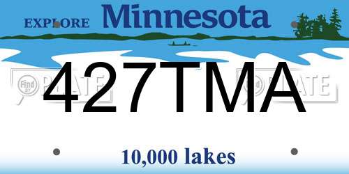 427TMA Minnesota License Plate