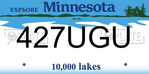 427UGU Minnesota License Plate
