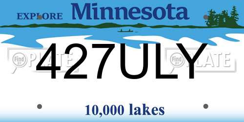 427ULY Minnesota License Plate