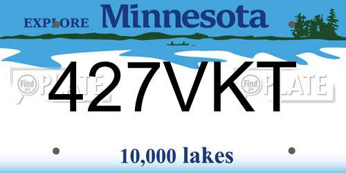 427VKT Minnesota License Plate