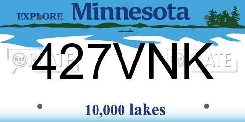 427VNK Minnesota License Plate