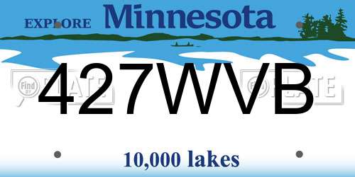 427WVB Minnesota License Plate