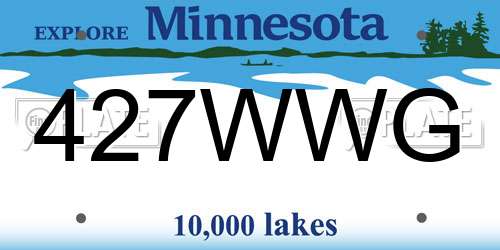 427WWG Minnesota License Plate