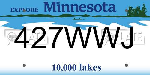 427WWJ Minnesota License Plate