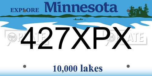 427XPX Minnesota License Plate