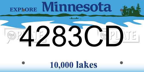 4283CD Minnesota License Plate