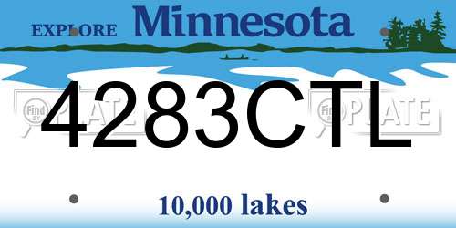 4283CTL Minnesota License Plate