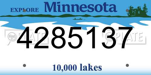 4285137 Minnesota License Plate