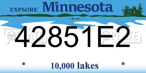 42851E2 Minnesota License Plate