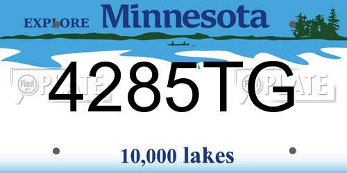 4285TG Minnesota License Plate